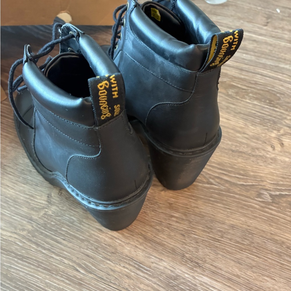 Dr. Martens Black Lace Up High Heel Boots - Picture 4 of 6